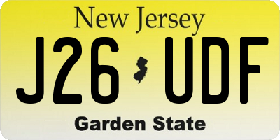 NJ license plate J26UDF