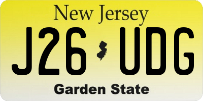 NJ license plate J26UDG