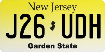 NJ license plate J26UDH
