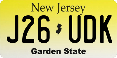 NJ license plate J26UDK