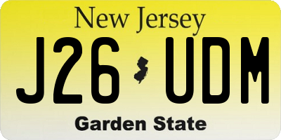 NJ license plate J26UDM