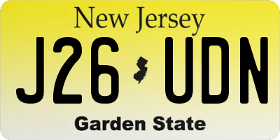 NJ license plate J26UDN