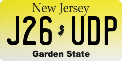 NJ license plate J26UDP