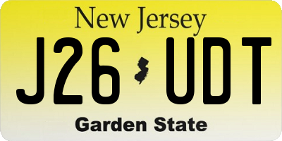 NJ license plate J26UDT
