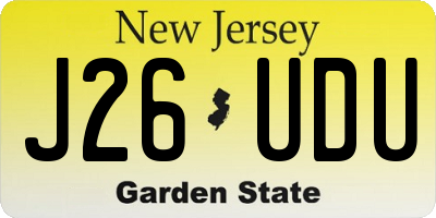 NJ license plate J26UDU