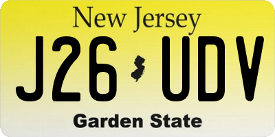 NJ license plate J26UDV