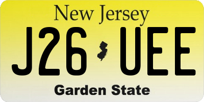NJ license plate J26UEE
