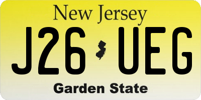 NJ license plate J26UEG