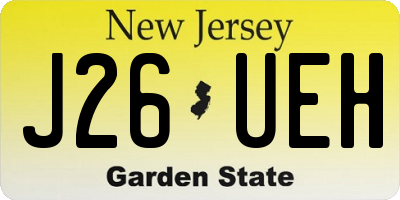 NJ license plate J26UEH