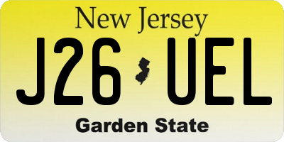 NJ license plate J26UEL