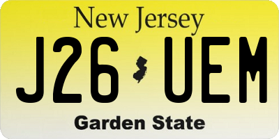 NJ license plate J26UEM