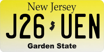 NJ license plate J26UEN
