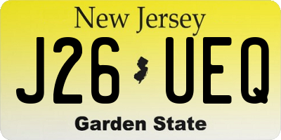 NJ license plate J26UEQ