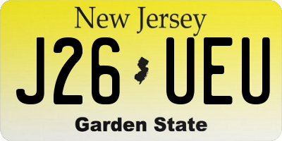 NJ license plate J26UEU