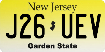 NJ license plate J26UEV