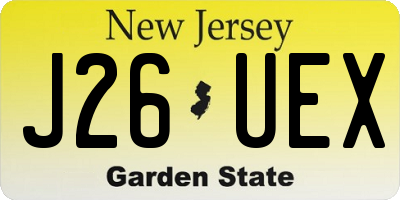 NJ license plate J26UEX