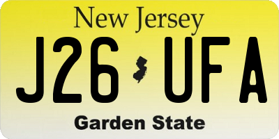 NJ license plate J26UFA