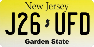 NJ license plate J26UFD