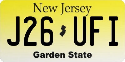 NJ license plate J26UFI