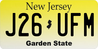 NJ license plate J26UFM