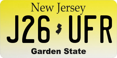 NJ license plate J26UFR