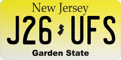 NJ license plate J26UFS
