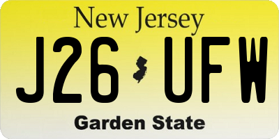 NJ license plate J26UFW