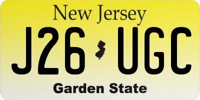 NJ license plate J26UGC