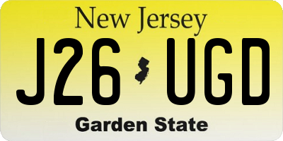 NJ license plate J26UGD