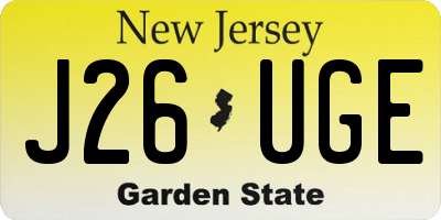 NJ license plate J26UGE