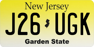 NJ license plate J26UGK