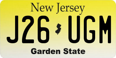 NJ license plate J26UGM