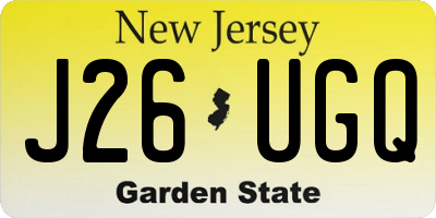 NJ license plate J26UGQ