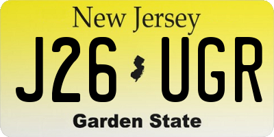NJ license plate J26UGR