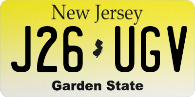 NJ license plate J26UGV