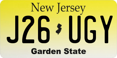NJ license plate J26UGY