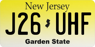 NJ license plate J26UHF