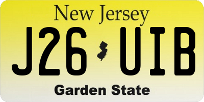 NJ license plate J26UIB