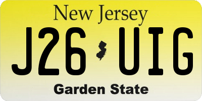 NJ license plate J26UIG
