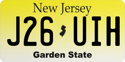 NJ license plate J26UIH