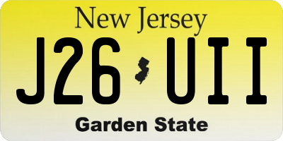 NJ license plate J26UII