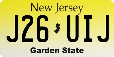 NJ license plate J26UIJ