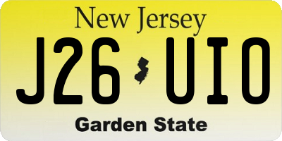 NJ license plate J26UIO
