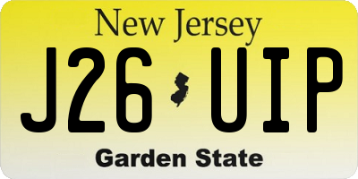 NJ license plate J26UIP