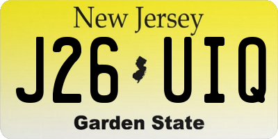 NJ license plate J26UIQ