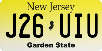 NJ license plate J26UIU