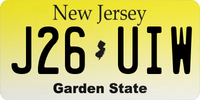 NJ license plate J26UIW