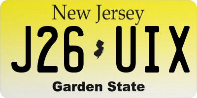NJ license plate J26UIX