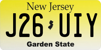 NJ license plate J26UIY