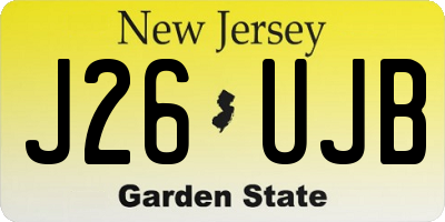 NJ license plate J26UJB